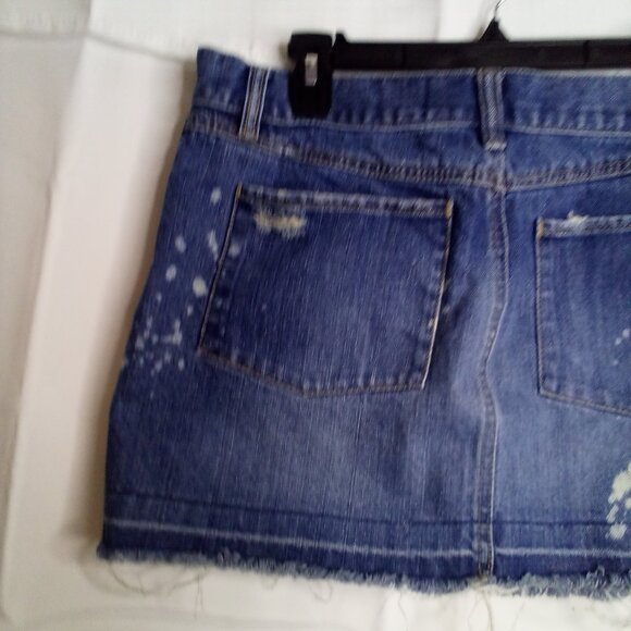 Old Navy Skirt Women 8 Denim Short Distressed Raw Hem Blue - Picture 12 of 15